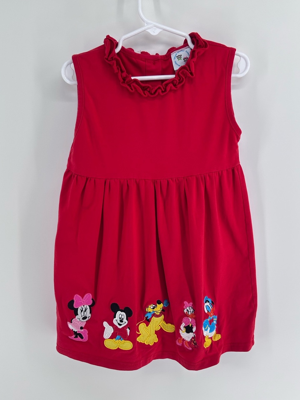 Smock Monkey Boutique Disney Mickey Mouse Girls Sleeveless Character Dress - 6